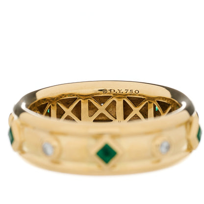 David Yurman 18K Yellow Gold Diamond Emerald Modern Renaissance Ring 54 7 4 of 4