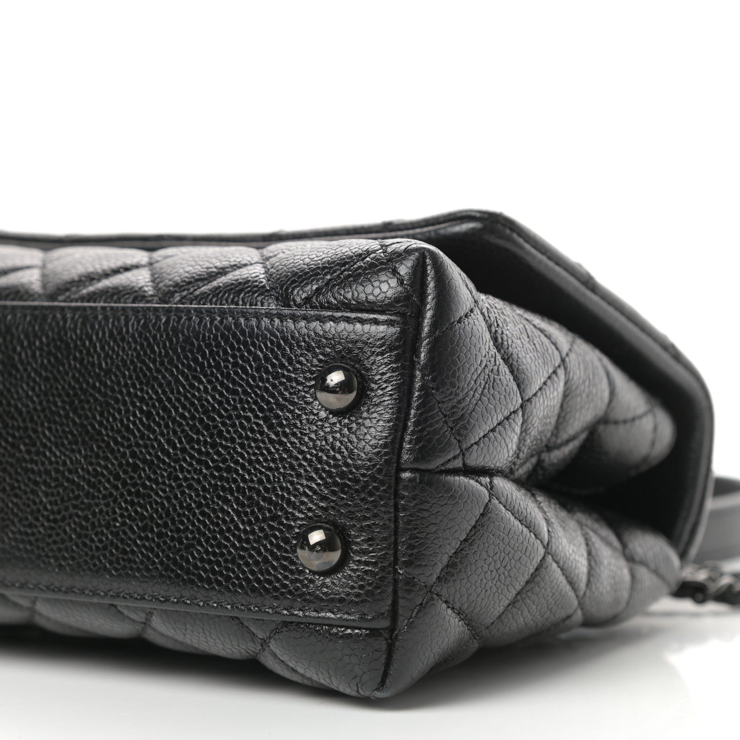 Caviar Quilted Mini Coco Handle Flap So Black