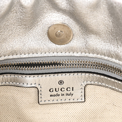 Gucci Sakai Be Green Calfskin Diagonal Stitched Small Blondie Tote Silver 5 of 9