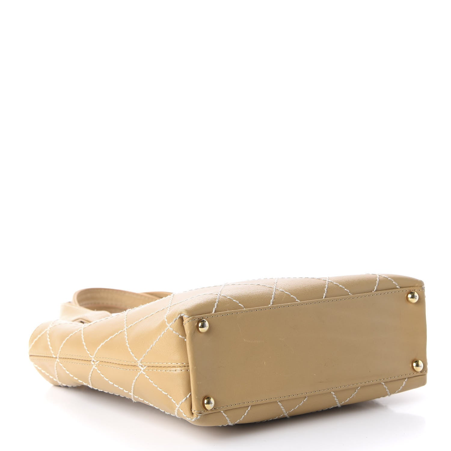 Chanel Calfskin Quilted Surpique Stitch Small Tote Beige 4 of 10