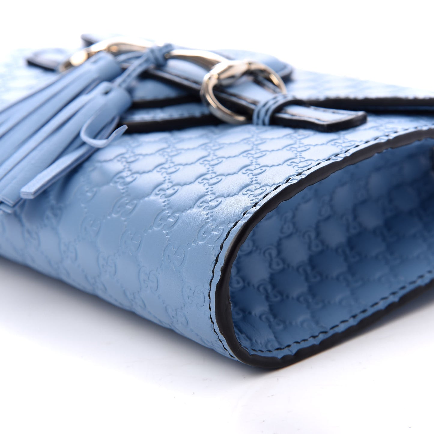 Soft Microguccissima Mini Emily Chain Shoulder Bag Mineral Blue