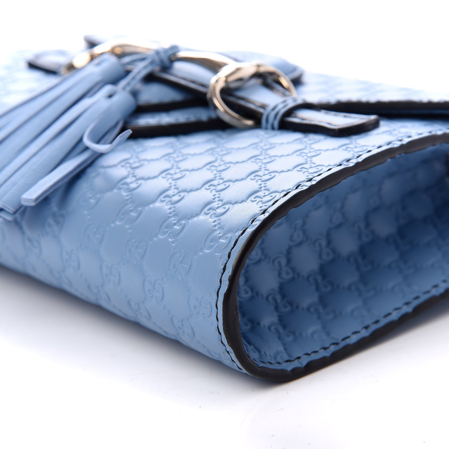 Gucci Soft Microguccissima Mini Emily Chain Shoulder Bag Mineral Blue 8 of 9