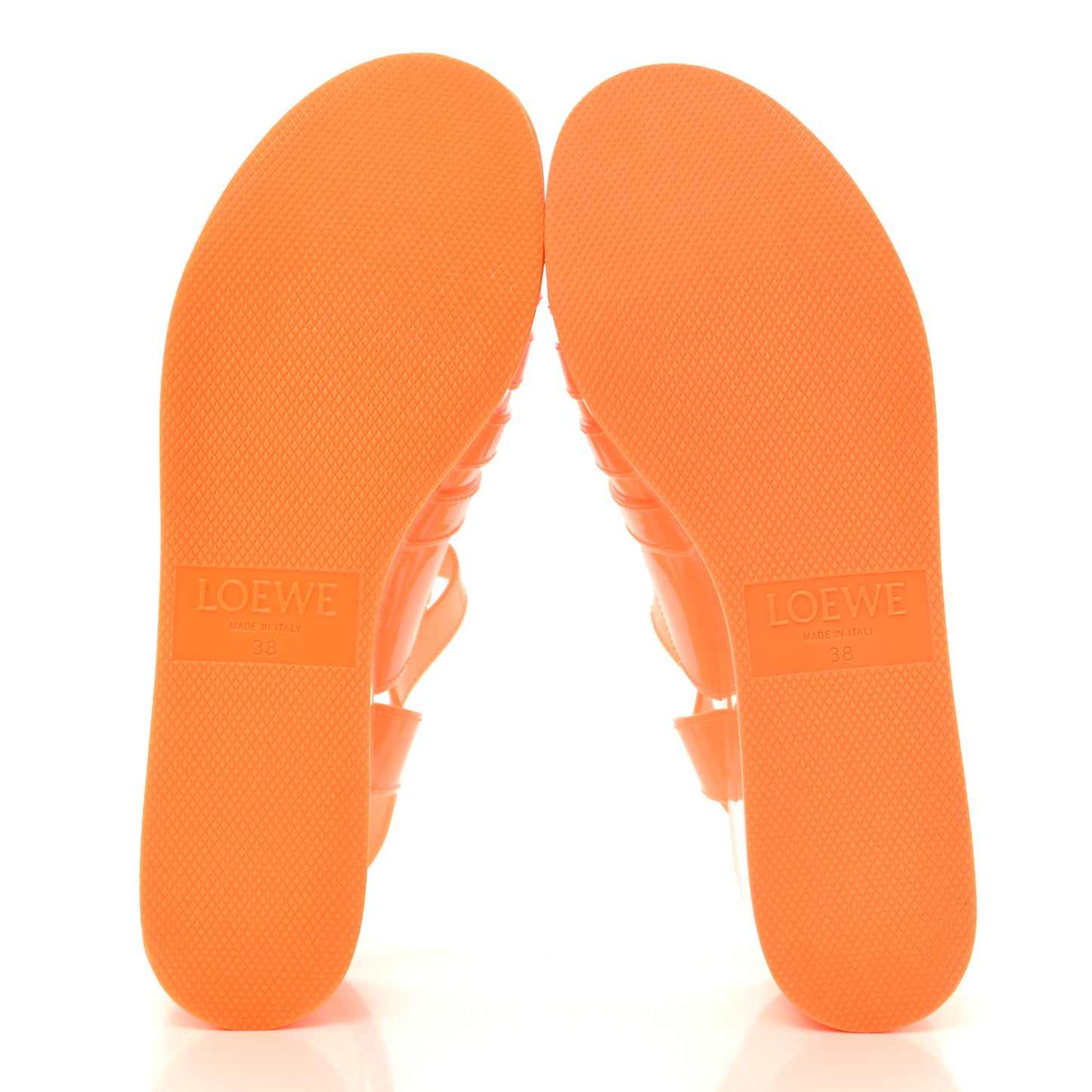 Rubber Wedge Sandals 38 Orange