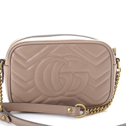 Gucci Calfskin Matelasse Mini GG Marmont Chain Shoulder Bag Porcelain Rose 8 of 8
