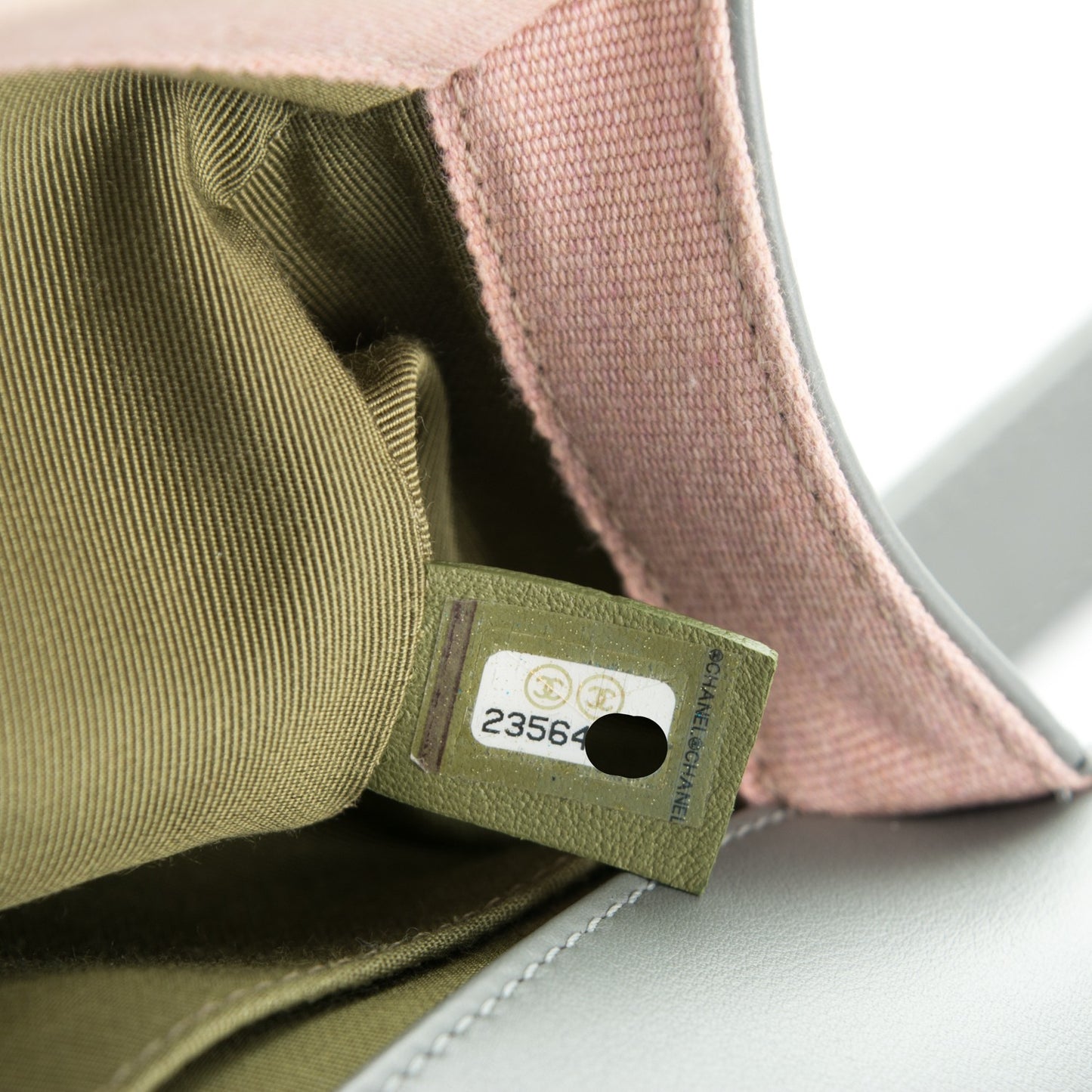 Calfskin Quilted Medium Boy Flap Grey