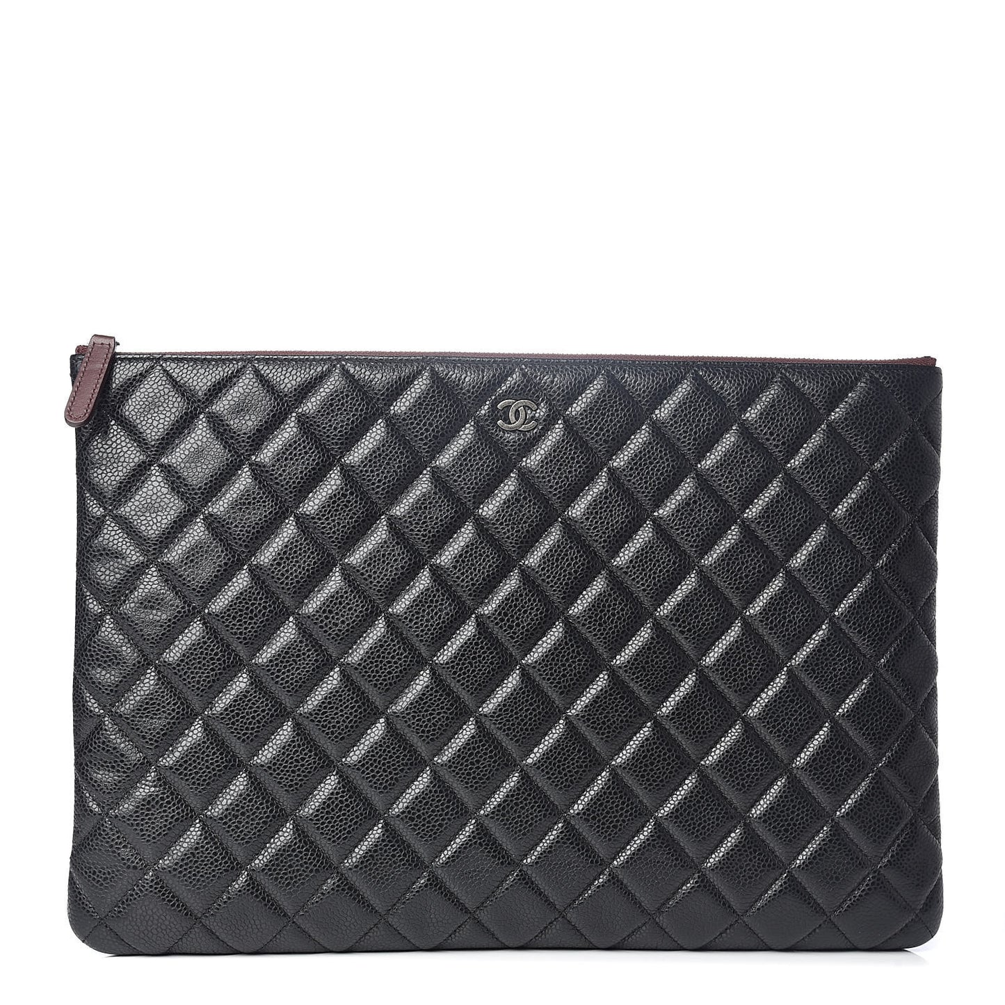 Caviar Quilted Large Cosmetic Case Black