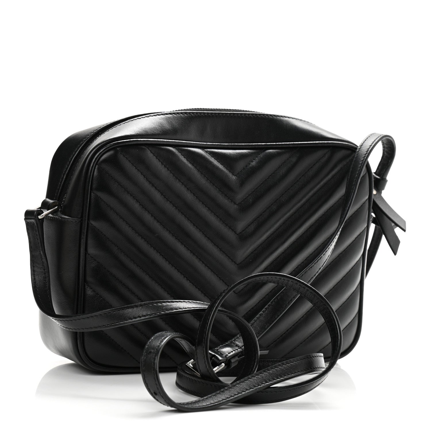 Saint Laurent Calfskin Matelasse Monogram Lou Camera Bag Black 3 of 11