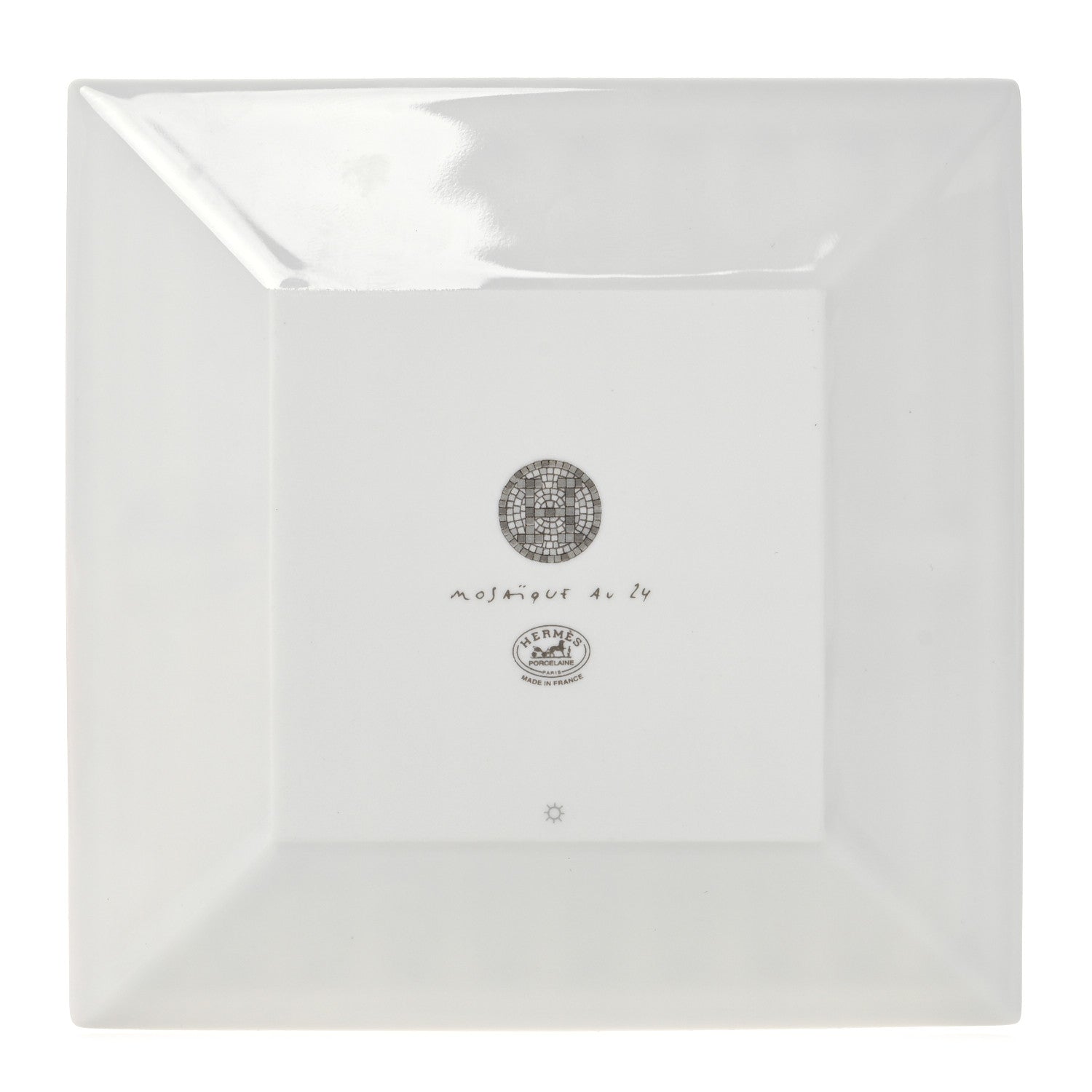 Hermes Porcelain Mosaique Au 24 Platine Square Plate N°2 3 of 8