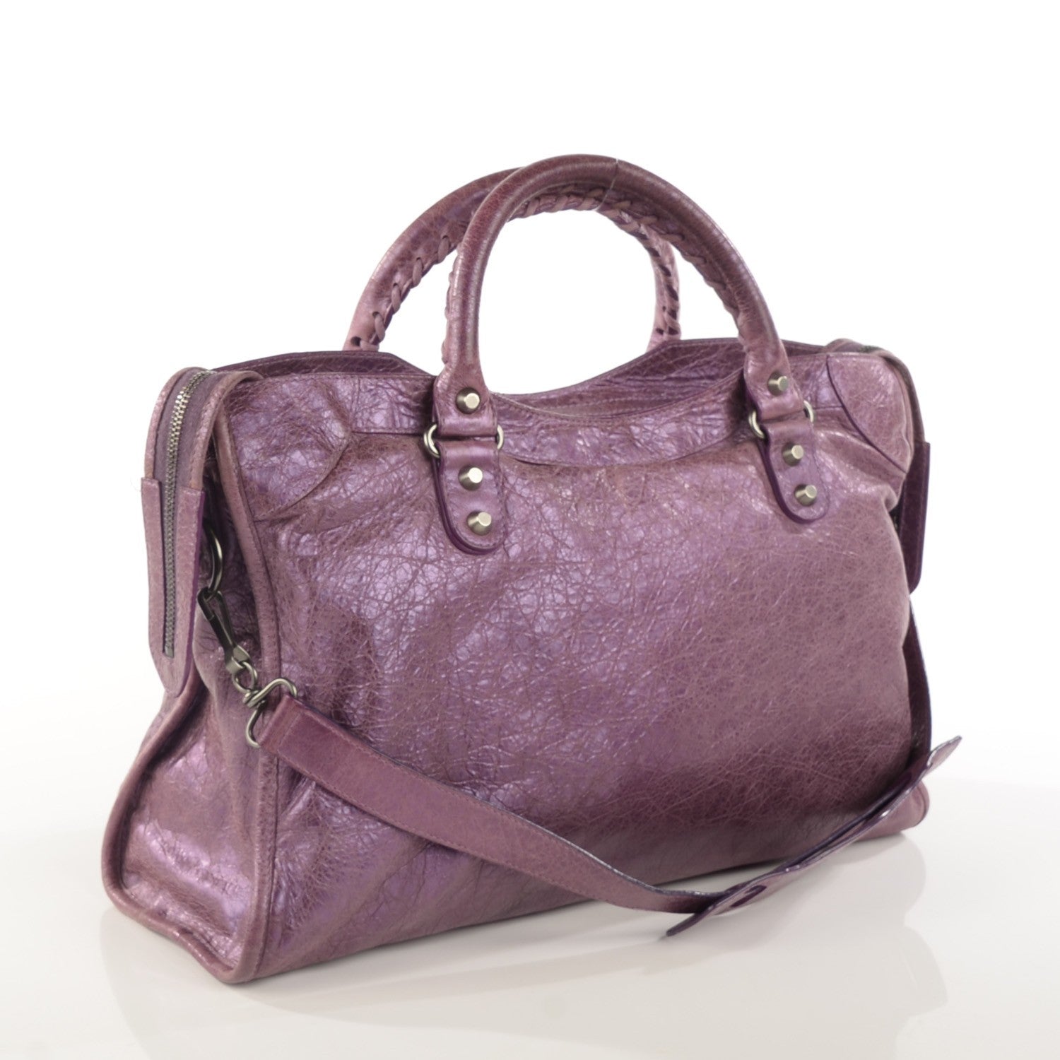Balenciaga Metallic Agneau Classic Hardware City Purple 3 of 14