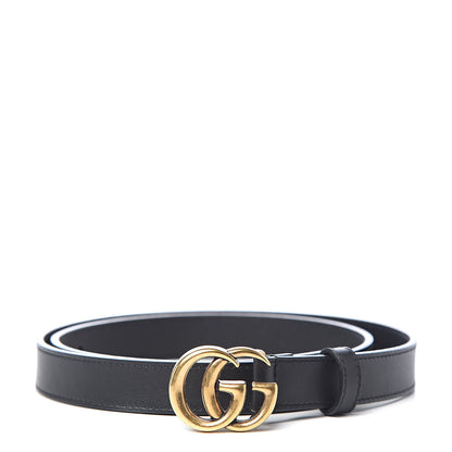 Gucci Calfskin Double G 20mm Belt 80 32 Black 1 of 6