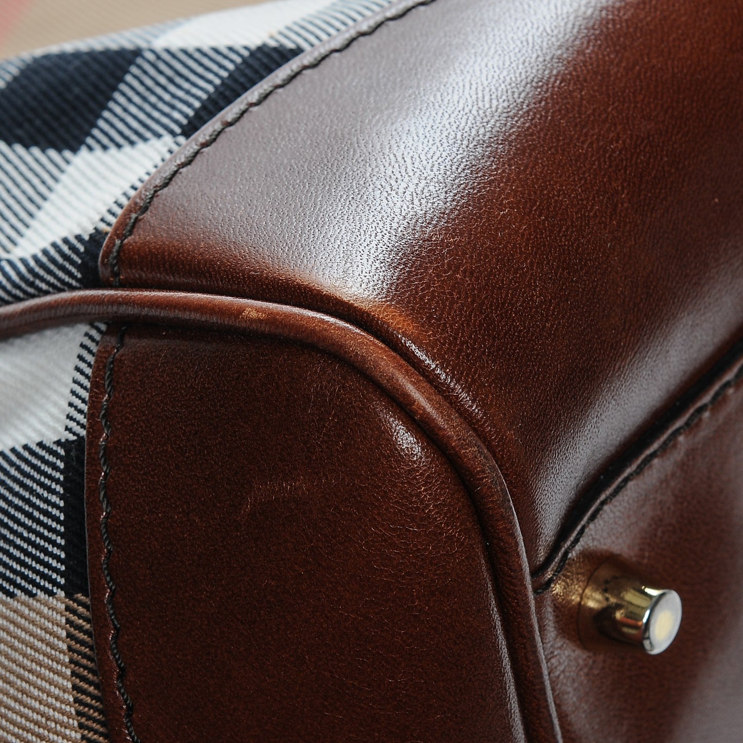 House Check Small Canterbury Tote Dark Tan