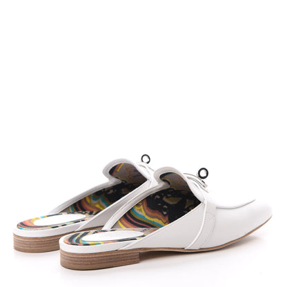 Hermes Calfskin Oz Mules 37 White 4 of 10