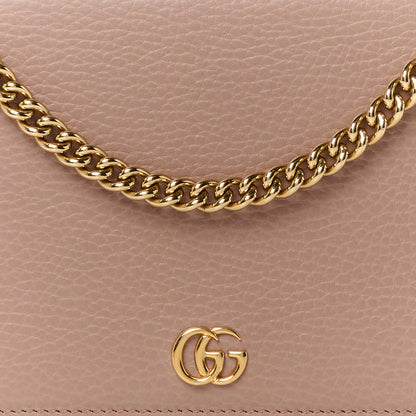 Gucci Calfskin Mini GG Marmont Chain Wallet Porcelain Rose 8 of 11