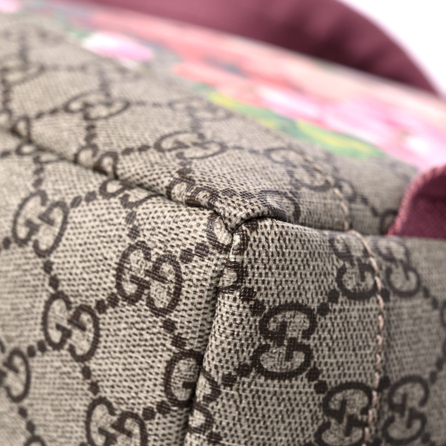 Gucci GG Supreme Monogram Blooms Medium Single Buckle Backpack Beige Multicolor Dry Rose 11 of 13