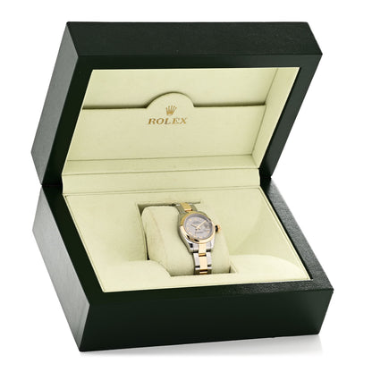 Rolex Stainless Steel 18K Yellow Gold 26mm Oyster Perpetual DateJust Watch Silver Roman 179163 5 of 5
