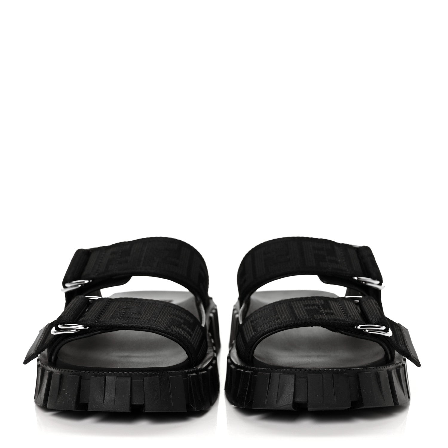 Fendi Fabric FF Mens Fendi Force Lug Sole Sandals 6 Black 2 of 9