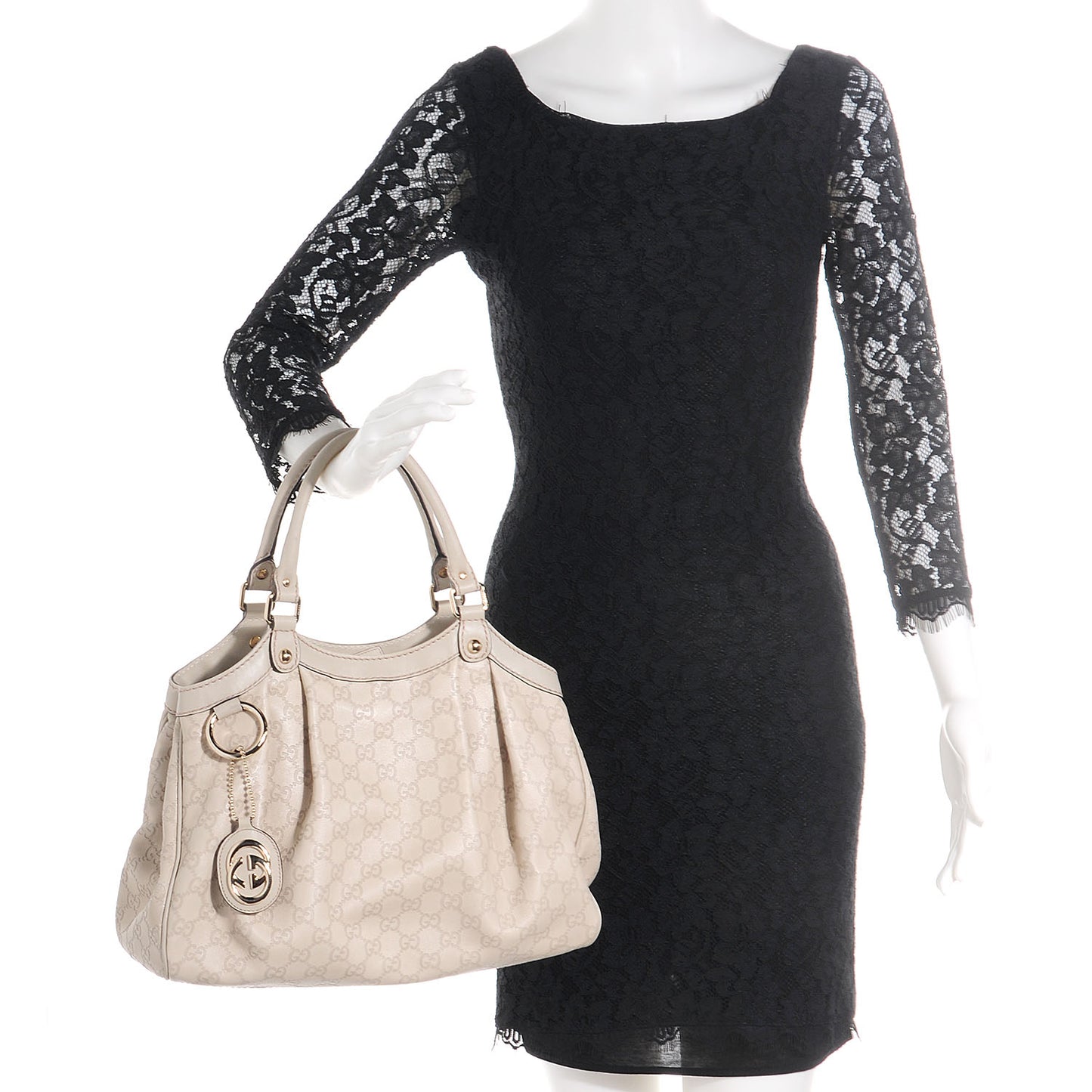 Guccissima Medium Sukey Tote Mystic White