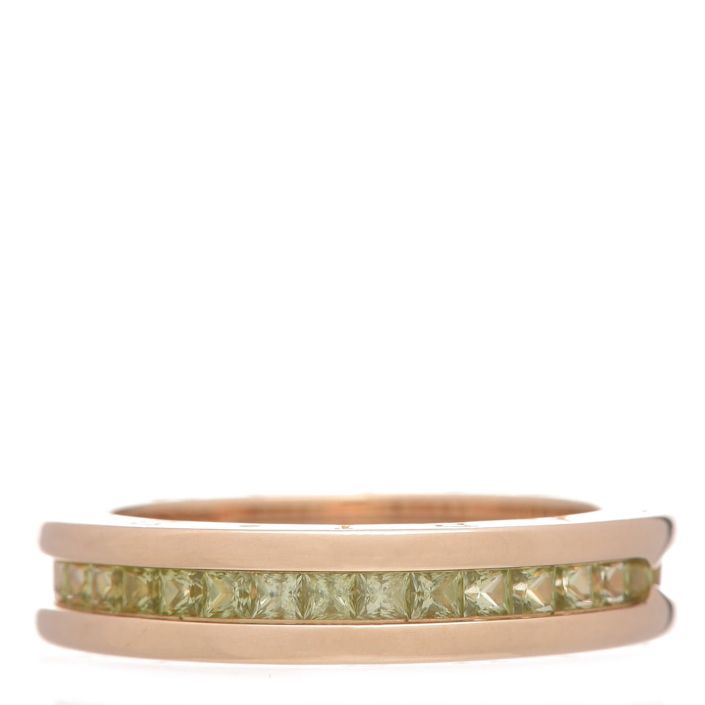 18K Yellow Gold Peridot B.Zero1 Band Ring 57 8