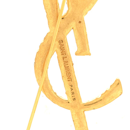 Saint Laurent Brass Cassandre Opyum YSL Twisted Brooch Gold 3 of 3