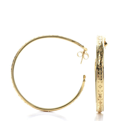 Louis Vuitton Nanogram Sweet Dreams Hoop Earrings GM Gold 3 of 8