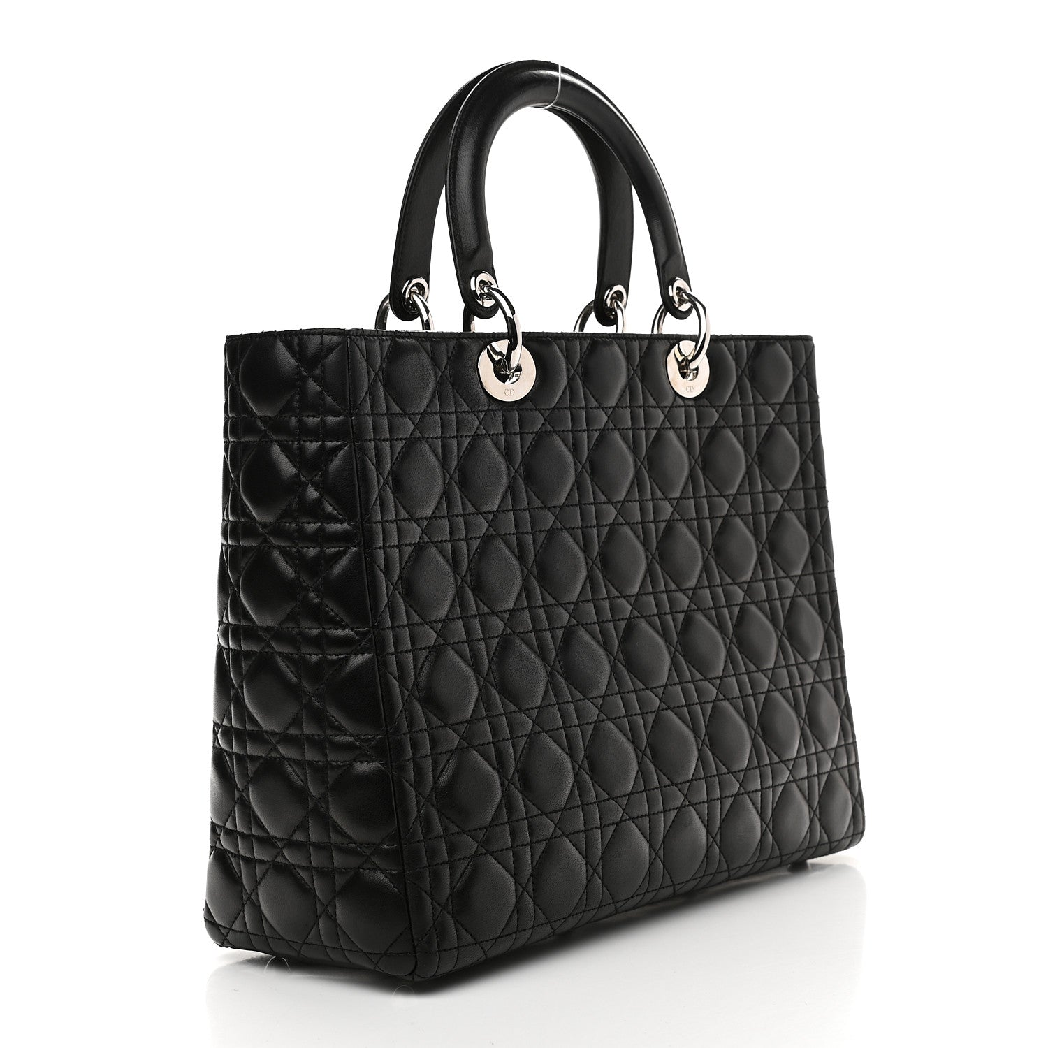 Christian Dior Lambskin Cannage Large Lady Dior Black 2 of 12