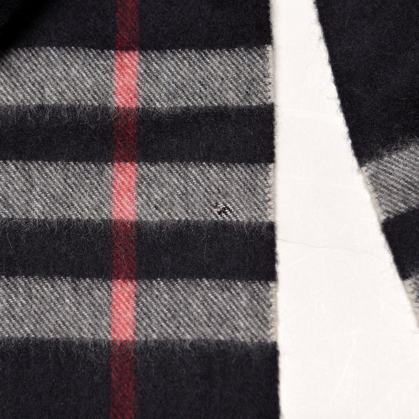 Cashmere Nova Check Fringe Scarf Blue