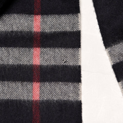 Burberry Cashmere Nova Check Fringe Scarf Blue 6 of 6