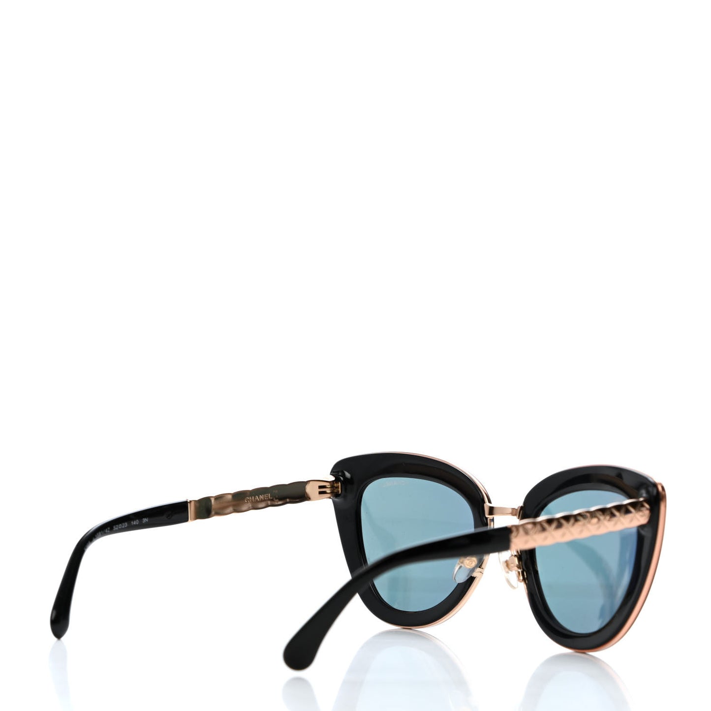 Cat Eye Quilted Sunglasses 5368 Black Pink