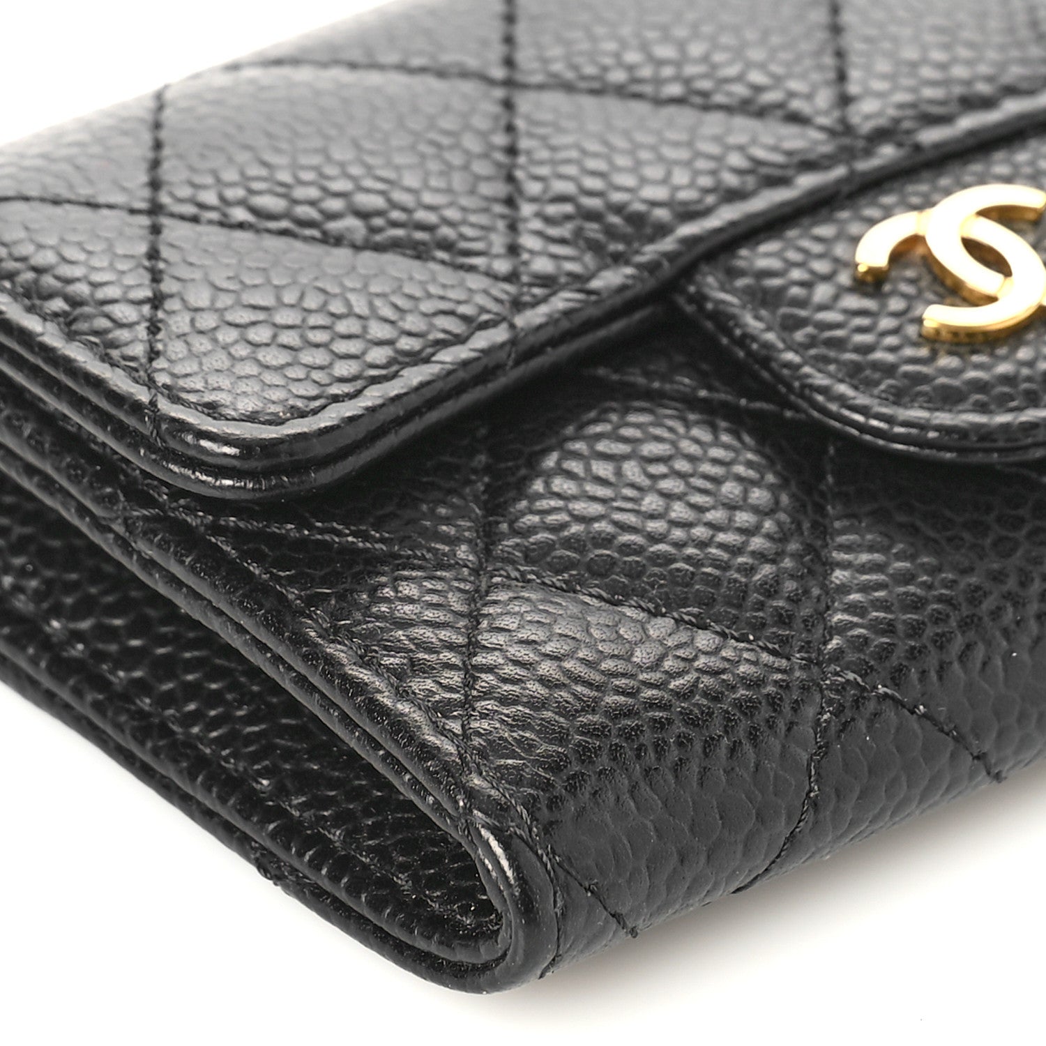 Chanel Caviar Quilted Flap Card Holder Wallet Black 9 of 11