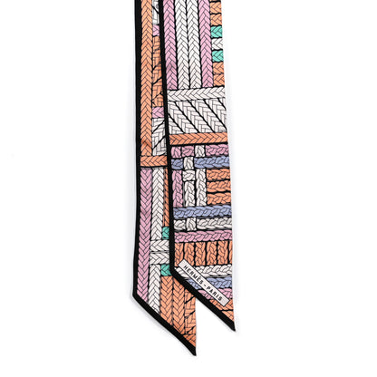 Hermes Silk Tresses H Twilly Abricot Black Rose 2 of 5