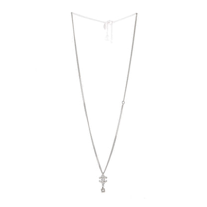 Chanel Crystal CC Drop Necklace Silver 3 of 7