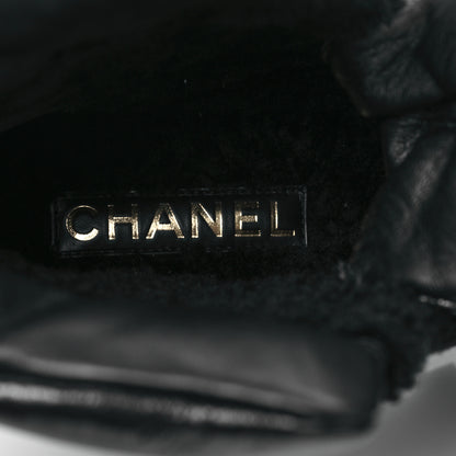 Chanel Crumpled Patent Lambskin Calfskin Quilted Lace Up Combat Boots 41.5 Black 8 of 9