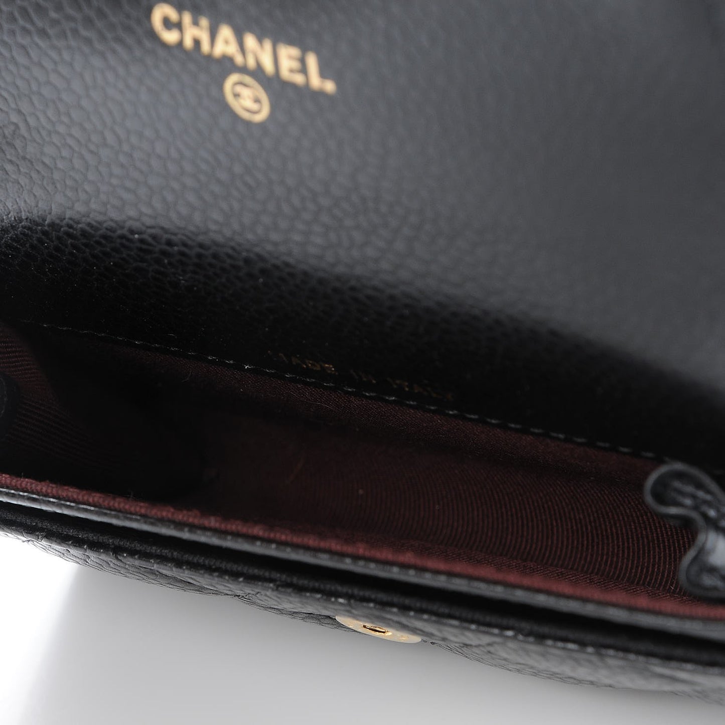 Caviar Quilted Flap Card Holder Black