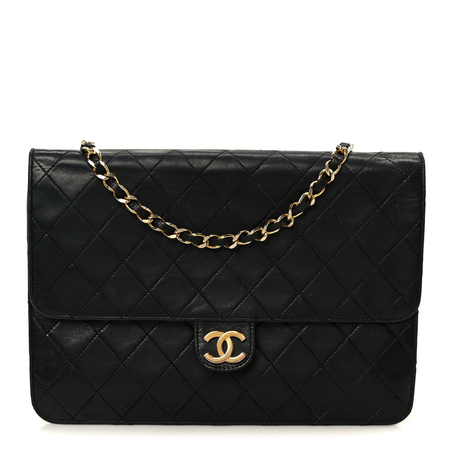 Chanel Lambskin Quilted Medium Single Flap Black 1 of 14
