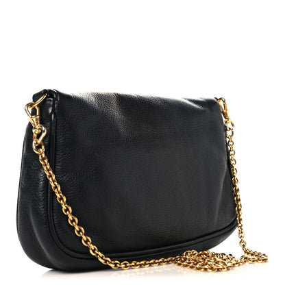 Fendi Vitello Flamingo Fendista Pouchette Crossbody Black 3 of 12