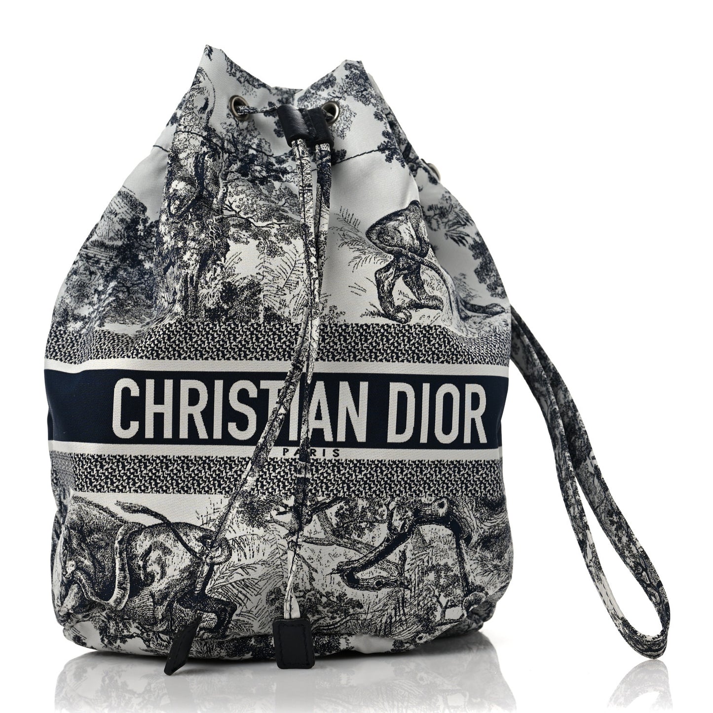 Technical Fabric Embroidered Toile De Jouy Sauvage DiorTravel Pouch Blue