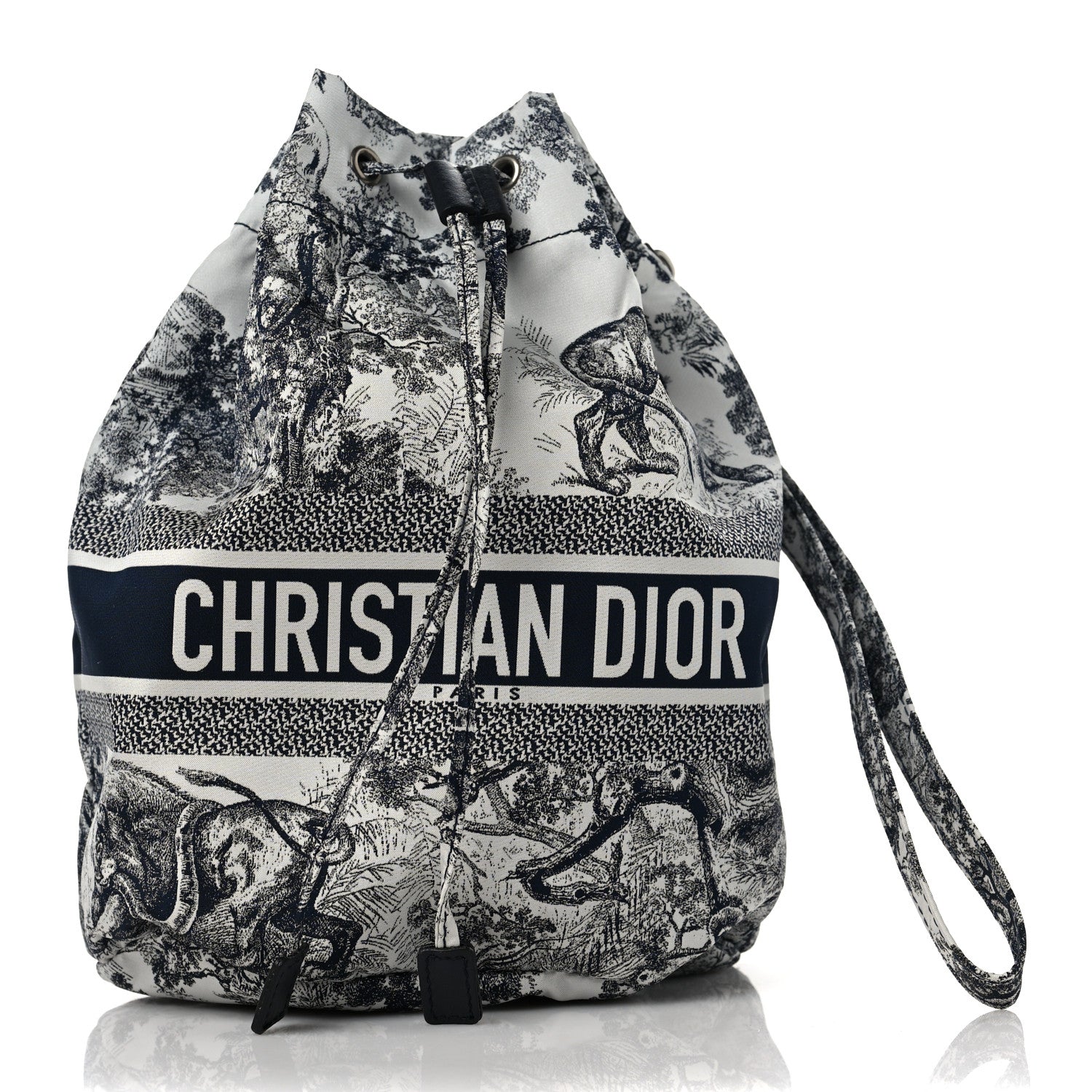 Christian Dior Technical Fabric Embroidered Toile De Jouy Sauvage DiorTravel Pouch Blue 1 of 10