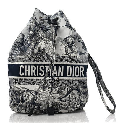 Christian Dior Technical Fabric Embroidered Toile De Jouy Sauvage DiorTravel Pouch Blue 1 of 10