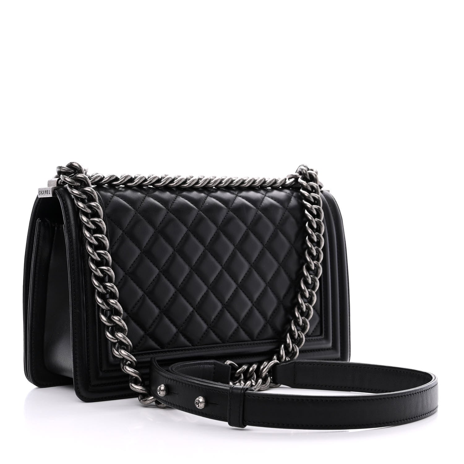 Chanel Lambskin Quilted Medium Boy Flap Black 3 of 12