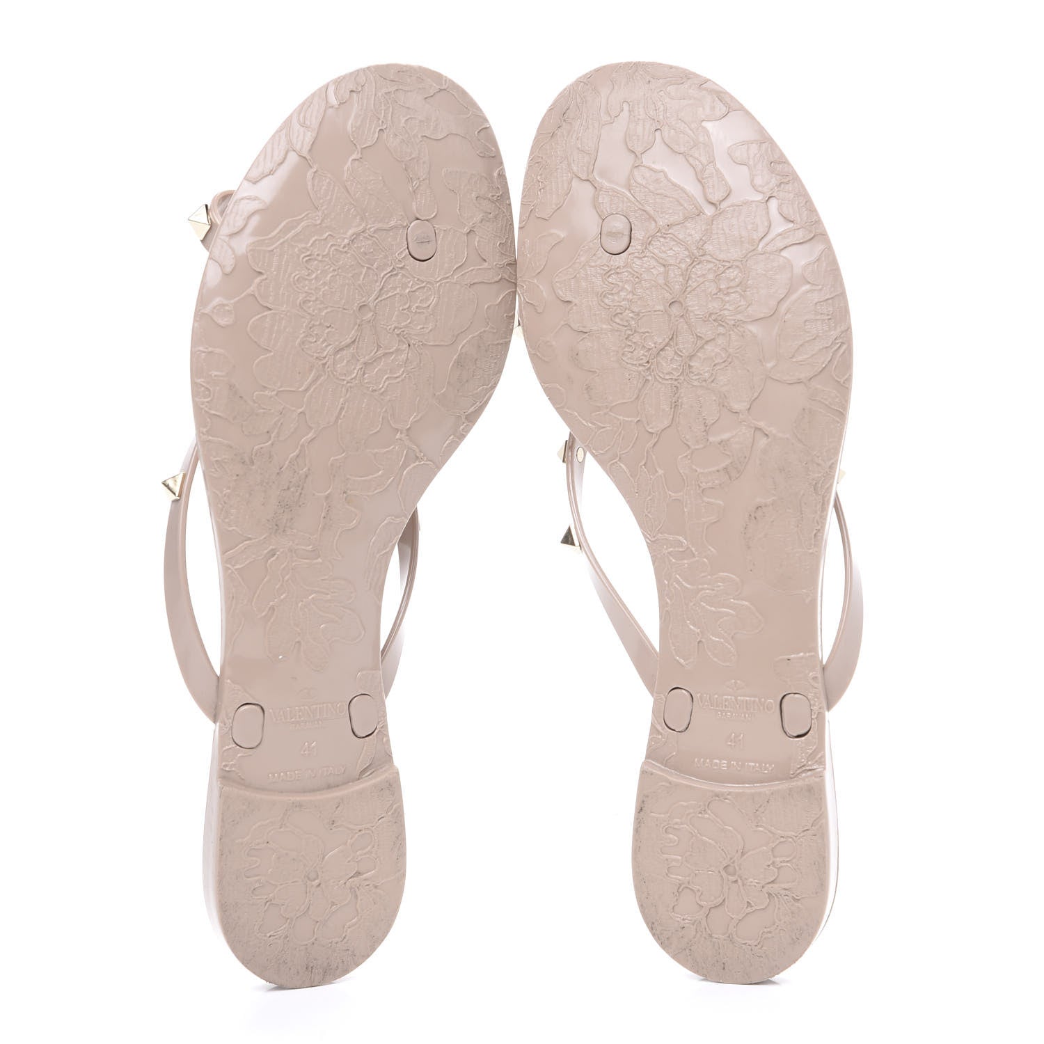 Valentino Garavani PVC Jelly Rockstud Bow Thong Sandals 41 Poudre 5 of 8