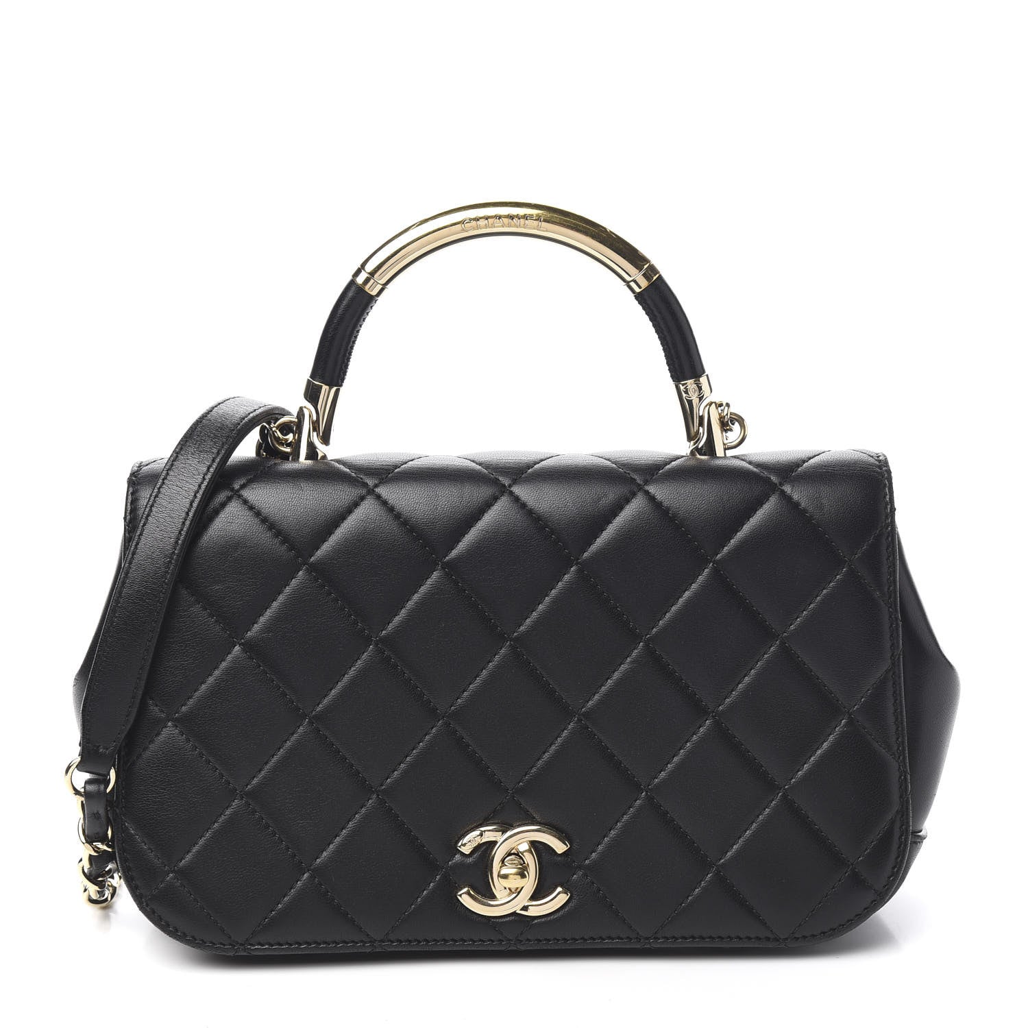 Chanel Lambskin Small Carry Chic Flap Black 1 of 9