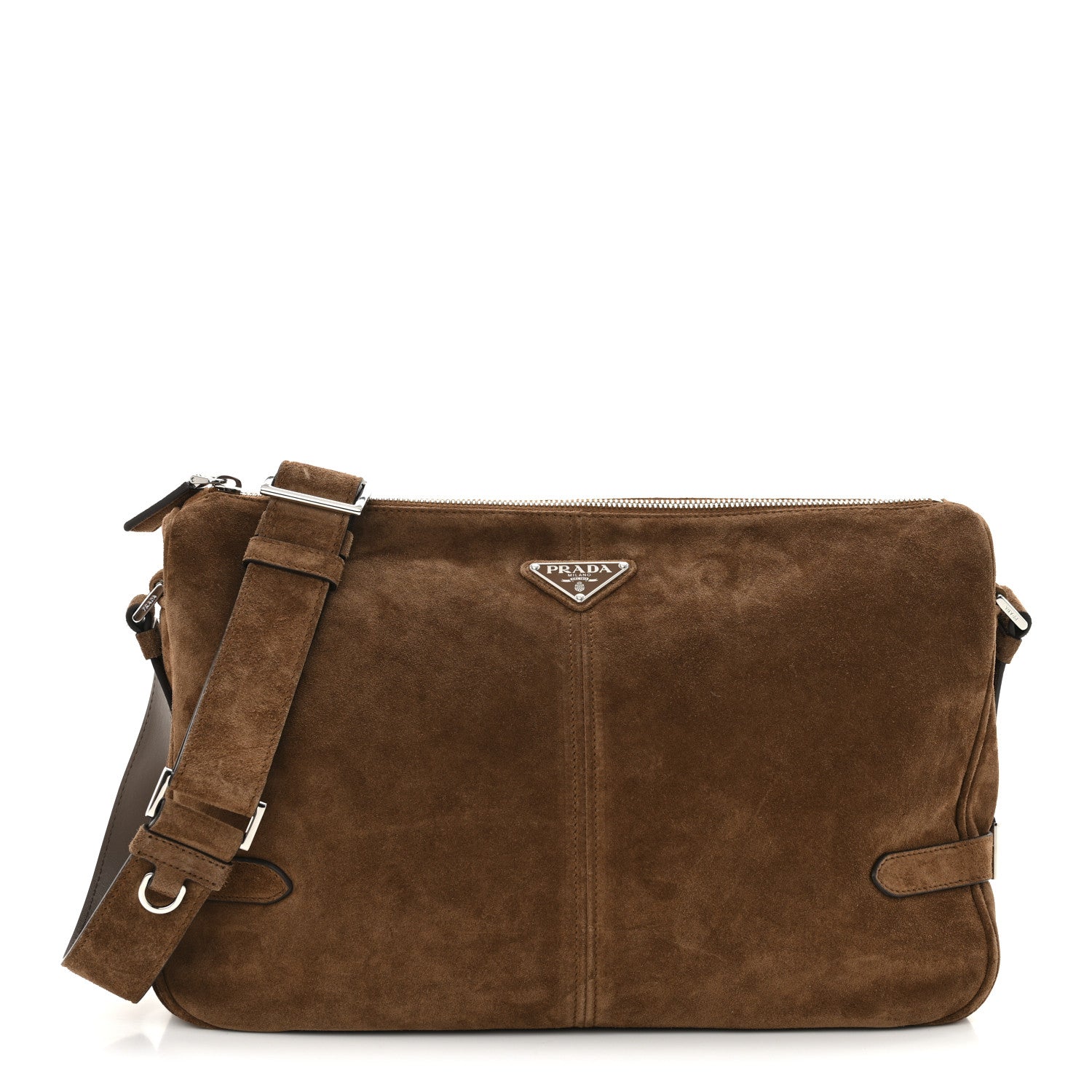 Prada Scamosciato Suede Shoulder Bag Cacao 1 of 9