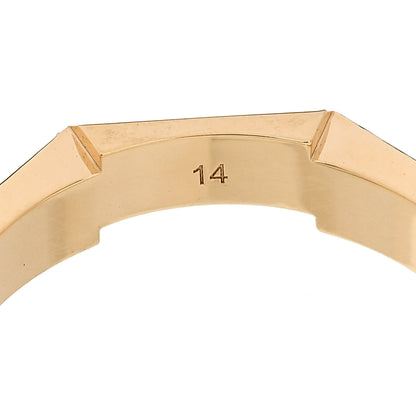 Gucci 18K Yellow Gold Diamond Enamel Link to Love Ring 54 6.75 Black 6 of 6
