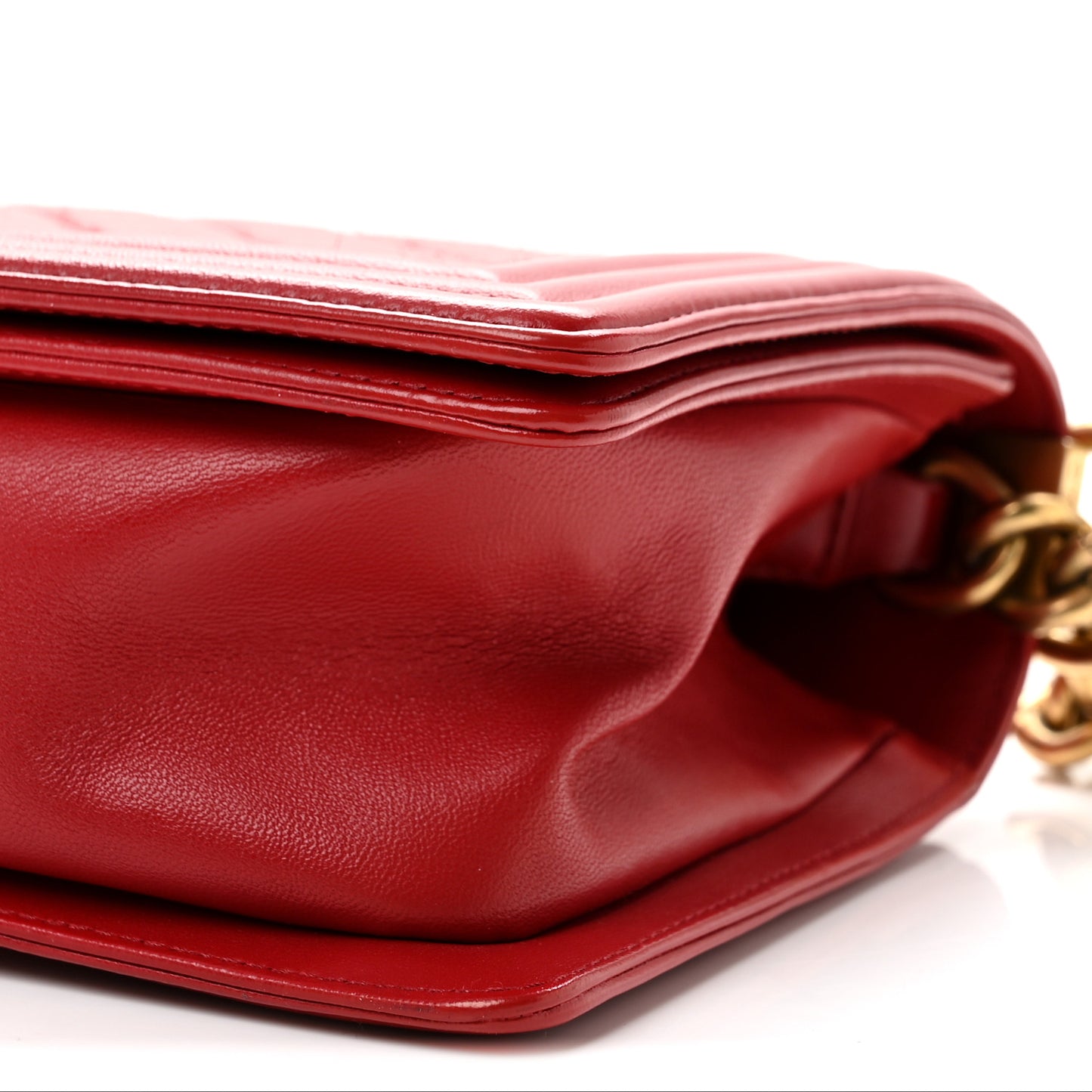 Calfskin Quilted Medium Boy Flap Red