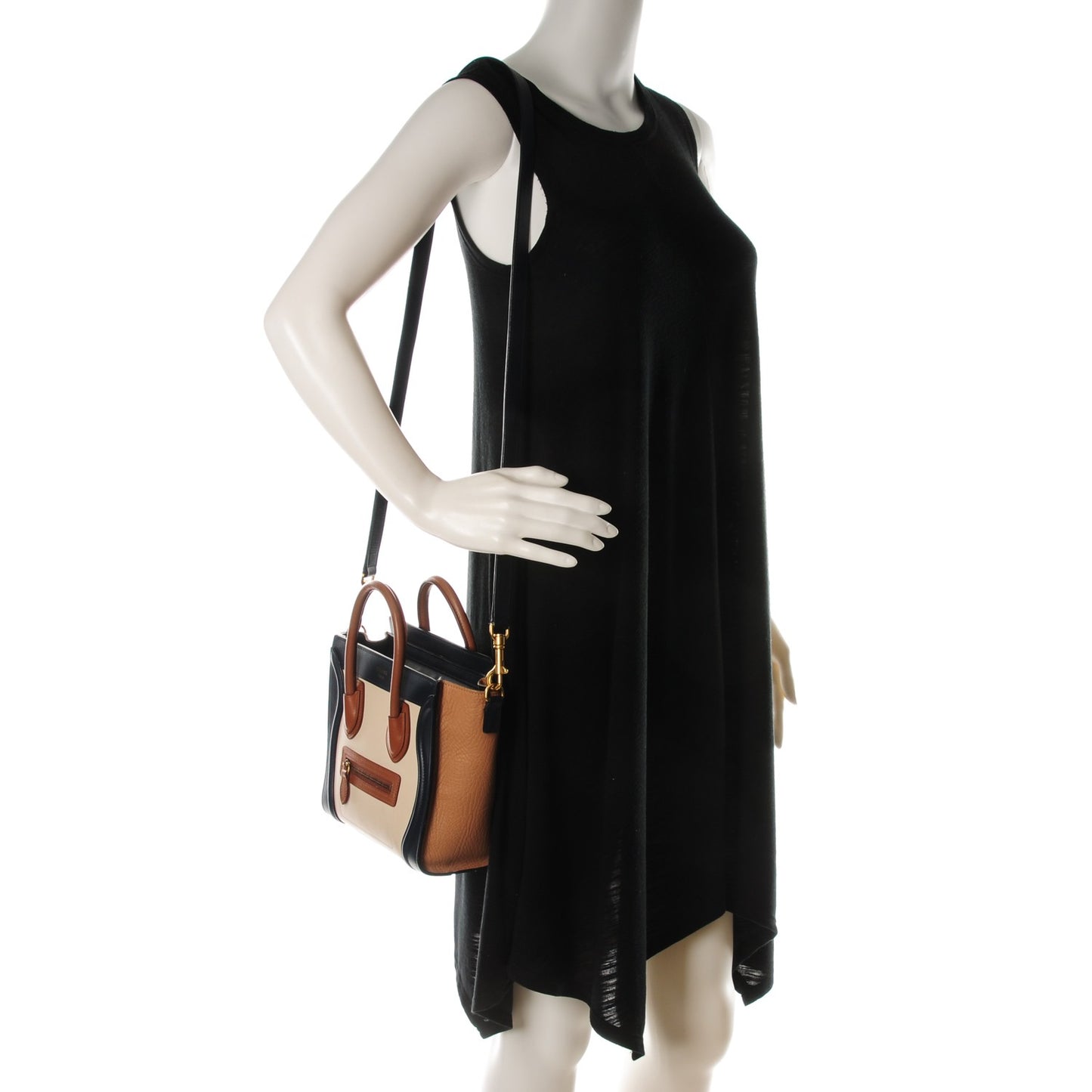 Satin Drummed Calfskin Nano Tri-Color Luggage Seashell