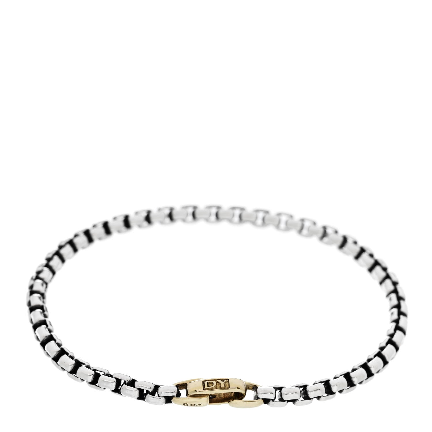 David Yurman Sterling Silver 14K Yellow Gold 4mm Bel Aire Chain Bracelet 2 of 4