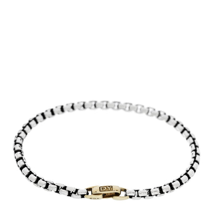 David Yurman Sterling Silver 14K Yellow Gold 4mm Bel Aire Chain Bracelet 2 of 4