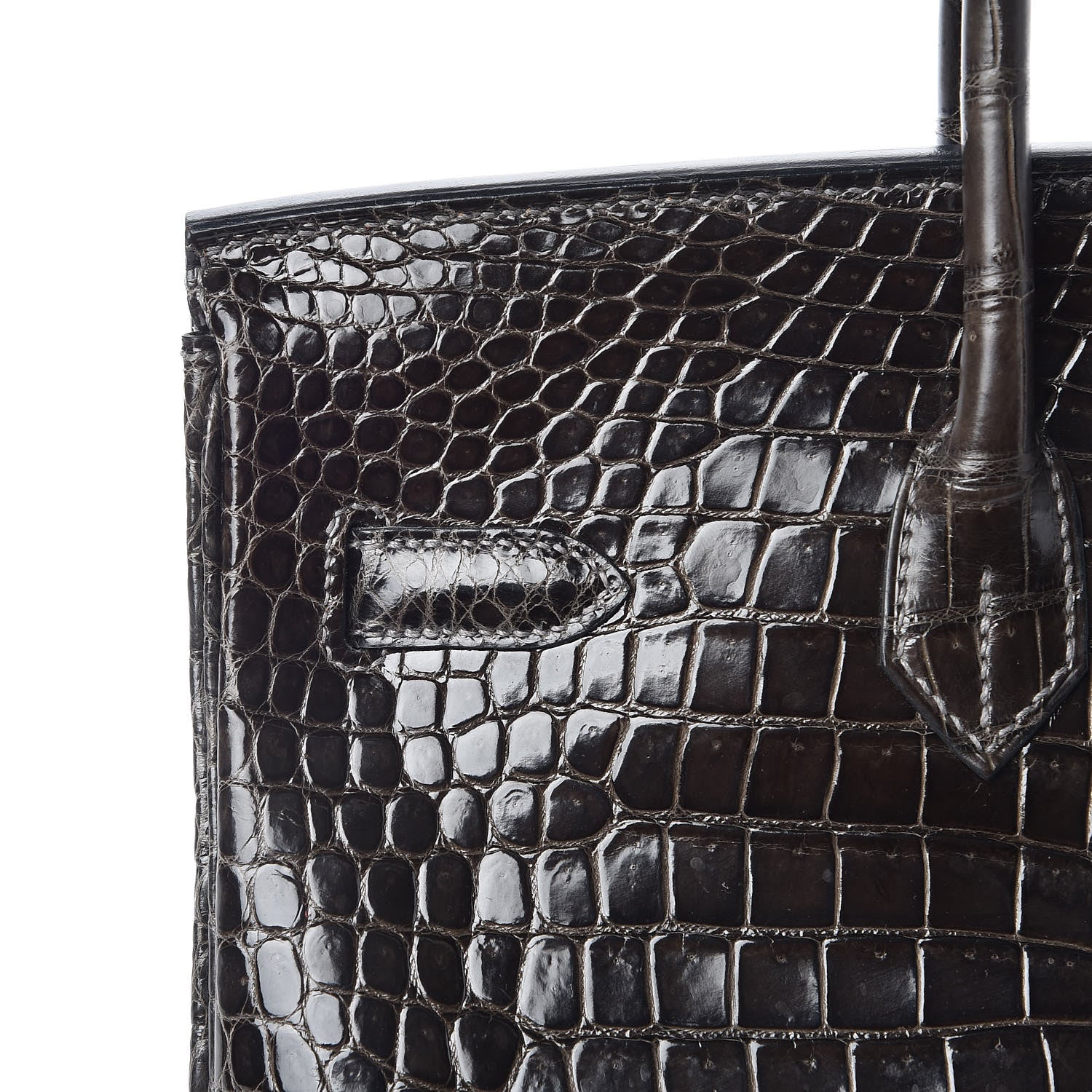 Hermes Shiny Porosus Crocodile Birkin 35 Graphite 26 of 38