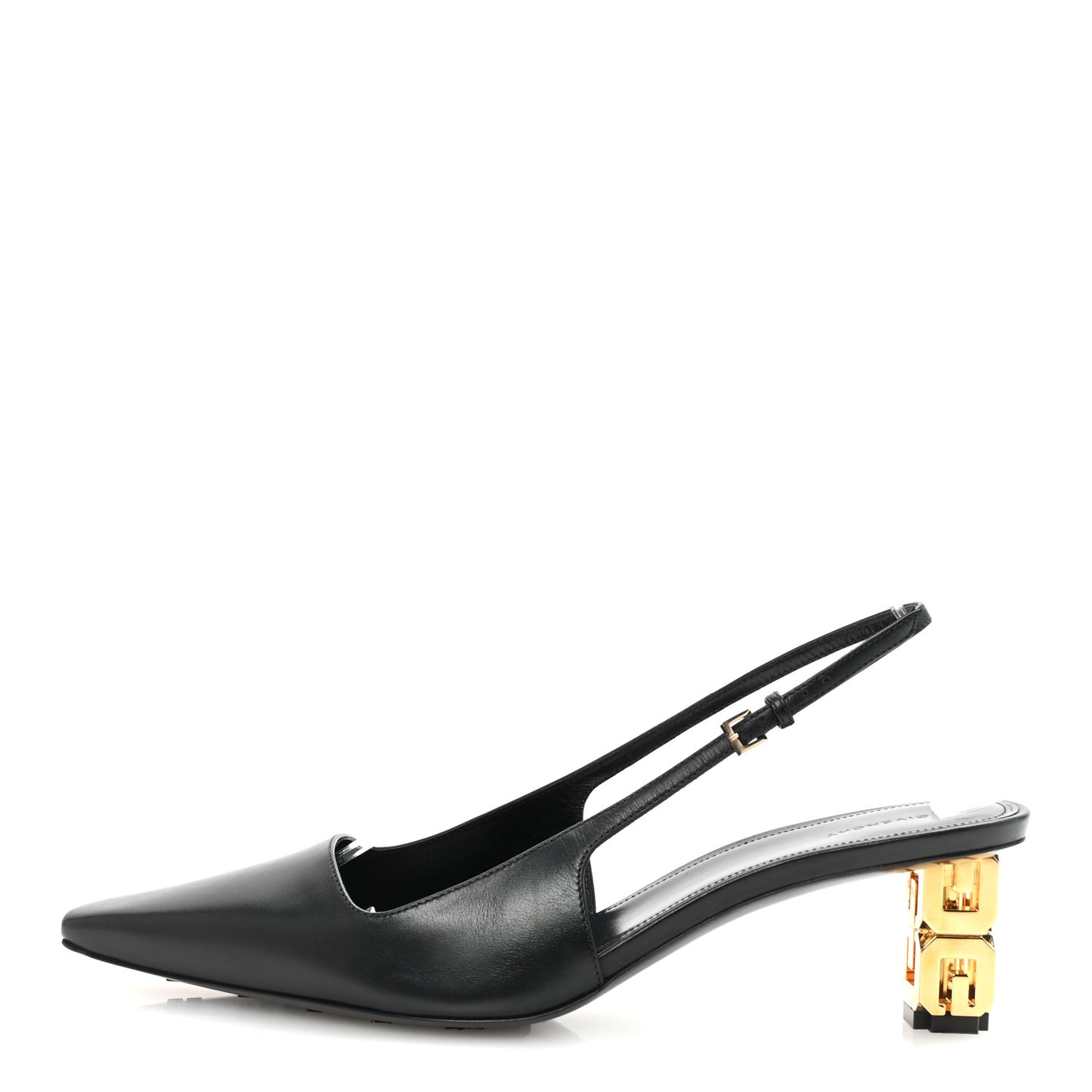 Calfskin G Cube 50mm Slingback Pumps 39 Black