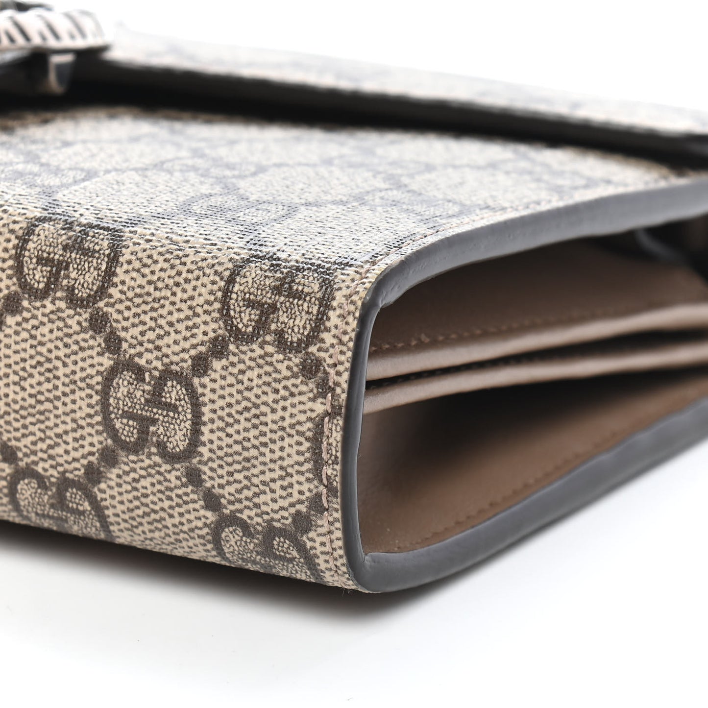 GG Supreme Monogram Mini Dionysus Chain Wallet Beige Taupe